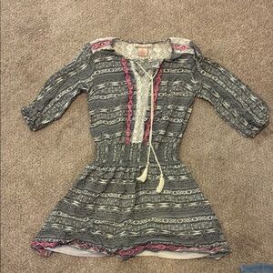 Flying Tomato Patterned Dress with Pink Accents